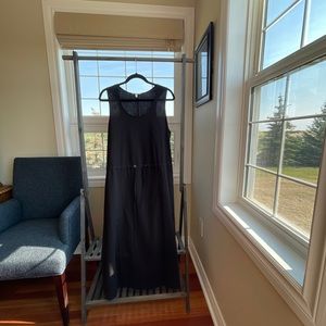 Eileen Fisher black organic cotton midi dress